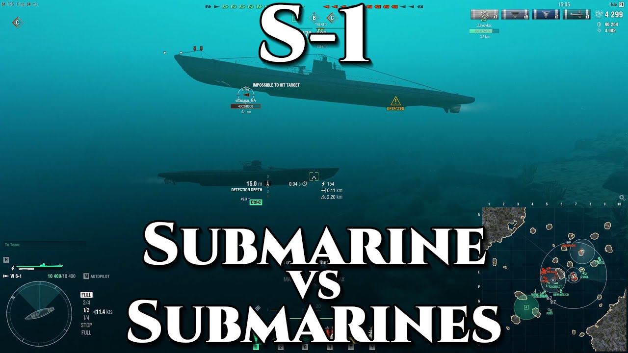 World of Warships S1 Submarine vs Submarines [WIP] YouTube