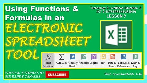 HOW TO USE BASIC FUNCTIONS & FORMULAS IN EXCEL? (TLE 6 ICT & ENTREPRENEURSHIP WEEK 6)