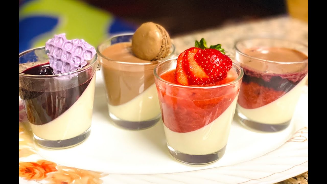 Easiest Panna Cotta 4 different ways Low calorie Coconut milk