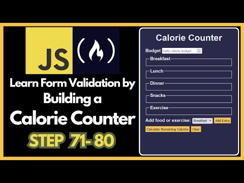 freeCodeCamp - JavaScript - Learn Form Validation by Building a Calorie Counter - STEP 71 - 80