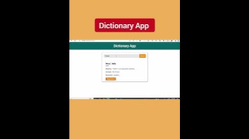 Dictionary App Using HTML CSS and JavaScript #shorts #short #javascript #youtubeshorts