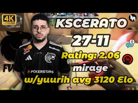 Kscerato (27-11) W/fallen/yuurih Rating: 2.06 (mirage) | Faceit Sa Server #cs2 #kscerato