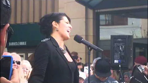 Sara Ramirez sings 'The Story' - at The Grove, Los Angeles, CA