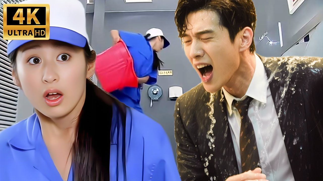 Девушка убиралась, но когда обернулась, выплеснула воду прямо в генерального директора!