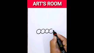 How To Draw Cat Using Four Circles #shorts #youtubeshorts #artsroom