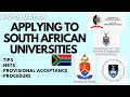 Applying to universities in south Africa