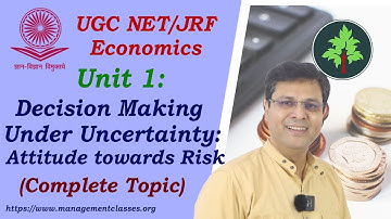 Unit 1.3. Decision Making Under Uncertainty – Attitude towards Risk (UGC NET Economics) in Hindi