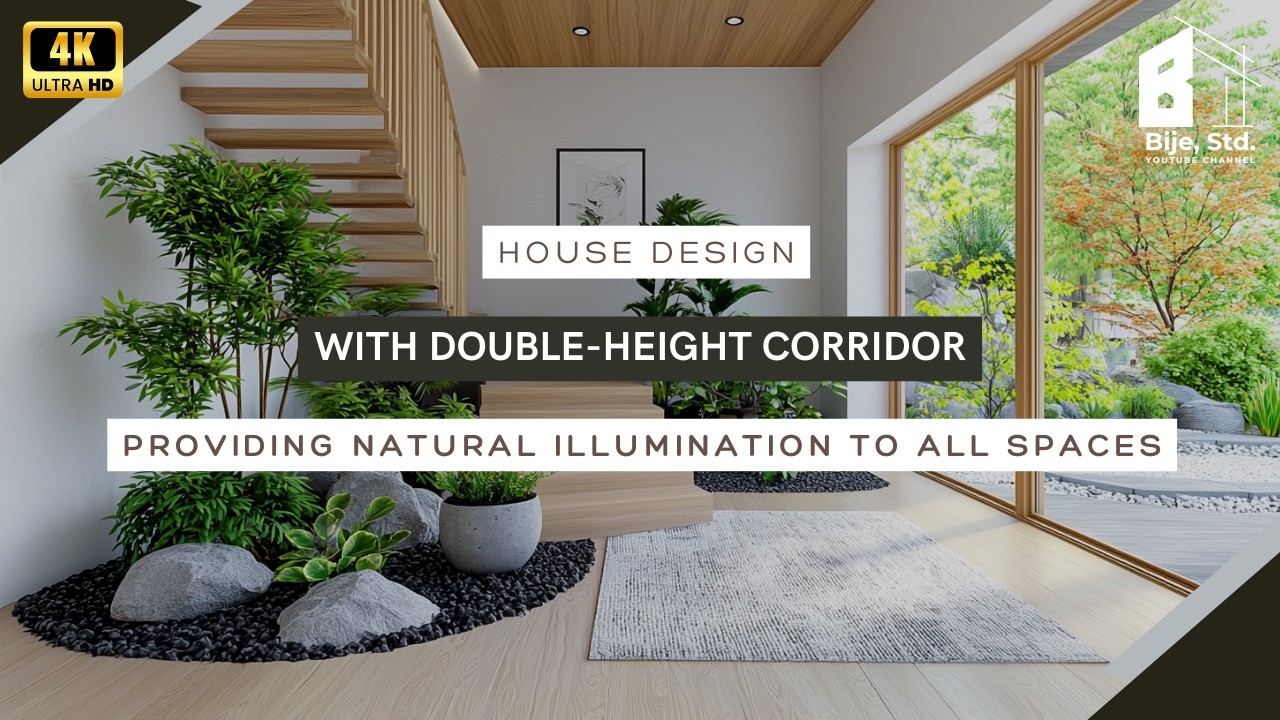 House Design with Double-Height Corridor Providing Natural Illumination to All Spaces