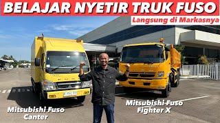 DITANTANG SLALOM PAKAI TRUK FUSO FIGHTER X PADAHAL BARU BELAJAR