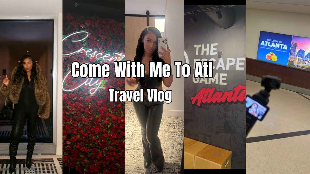 TRAVEL VLOG: LET’S GO TO ATL✈️ Escape room, Georgia aquarium, Restaurants, Hotel tour, & More 