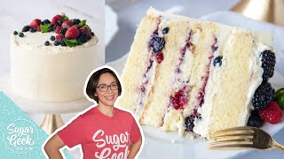 Berry Chantilly Cake With Mascarpone Cream Cheese Frosting!