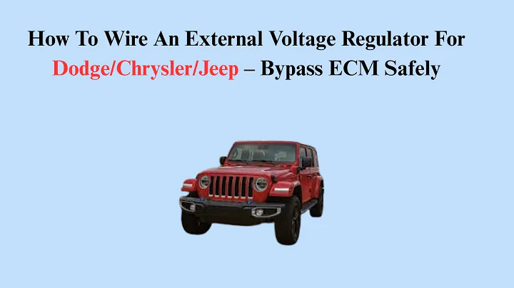 How To Wire An External Voltage Regulator For Dodge/Chrysler/Jeep – Bypass ECM Safely