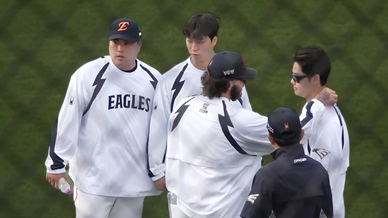 '저희 걱정마세요' 류현진-문동주, 유쾌한 팀훈련 현장 l 두산베어스 vs 한화이글스 (25.06.10) l 현장직캠