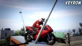 AWESOME GTA 5 STUNTS & FAILS CRAZY MOTORBIKE STUNT!   GTA 5 Stunts & FailsCRAZY MOTORBIKE STUNT!   G