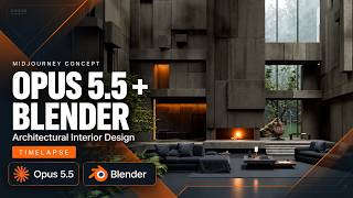 Claude Opus 5.5 Recreates a Midjourney Interior in Blender