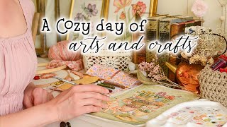 Cozy crafting, cooking and painting on a sunny day, dog sitting | inspiring diy projects 🧶 art vlog