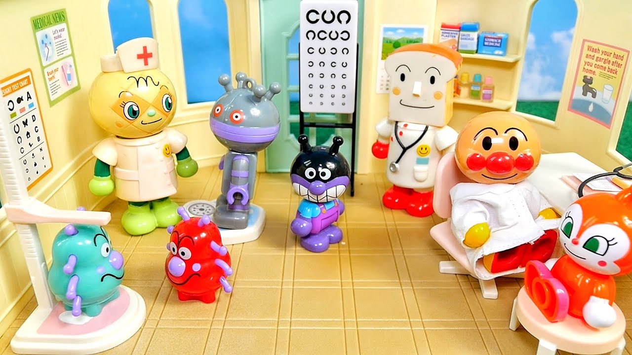 アンパンマンとおもちゃで健康診断ごっこ！身長や体重を測ろう！