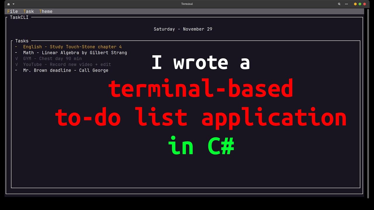 I Built a Terminal To-Do List App in C#
