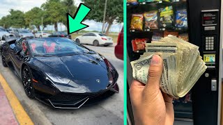 Pulling Cash From My Vending Machine In A Lamborghini !!