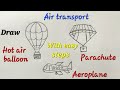 Air transport drawing easy for kids,Air transport for EVS science, draw air transport easy