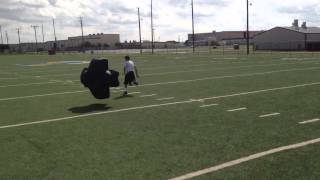 Gage Walker Peterson Speed Training with a resistance parac