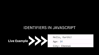 What is Identifiers in JavaScript ? | Learn JavaScript | Crack The Code