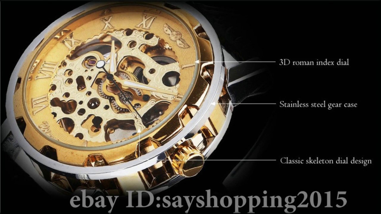 Часы skeleton winner classic gold