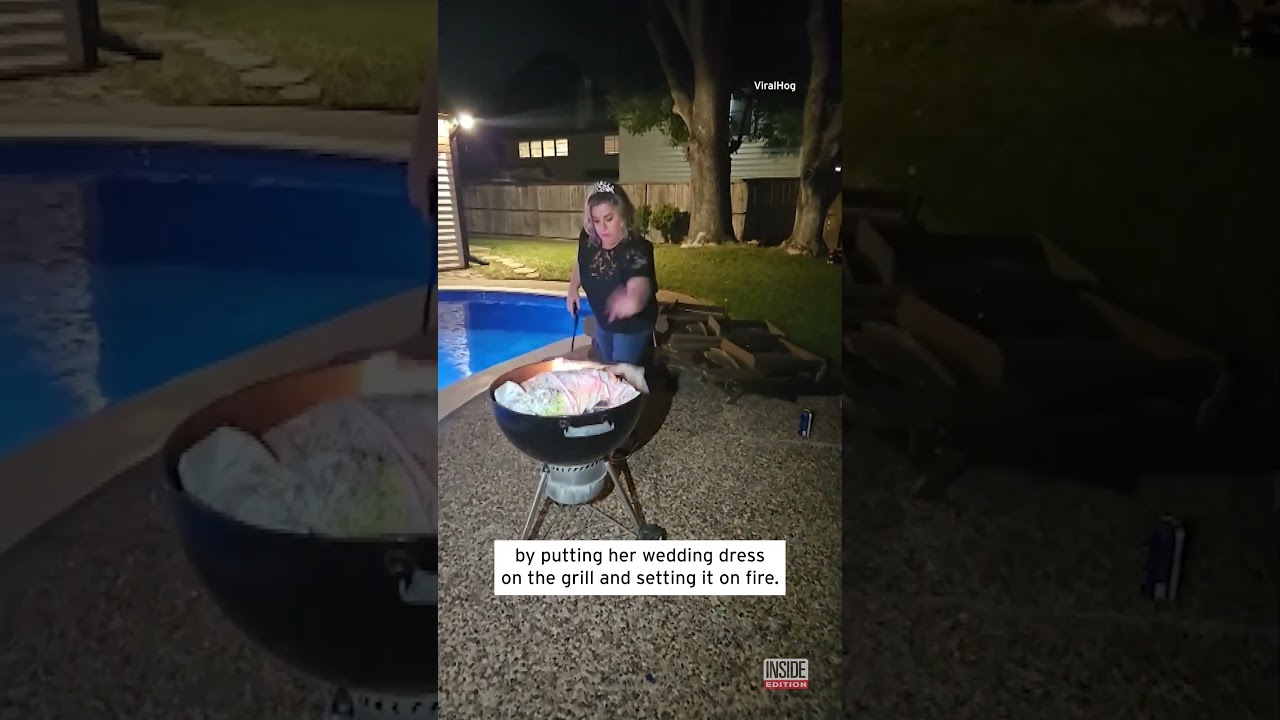 Divorcee's Attempt to Burn Wedding Dress Backfires 