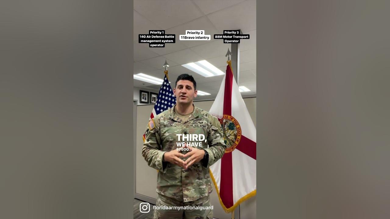 Florida Army National Guard enlistment bonuses shorts YouTube