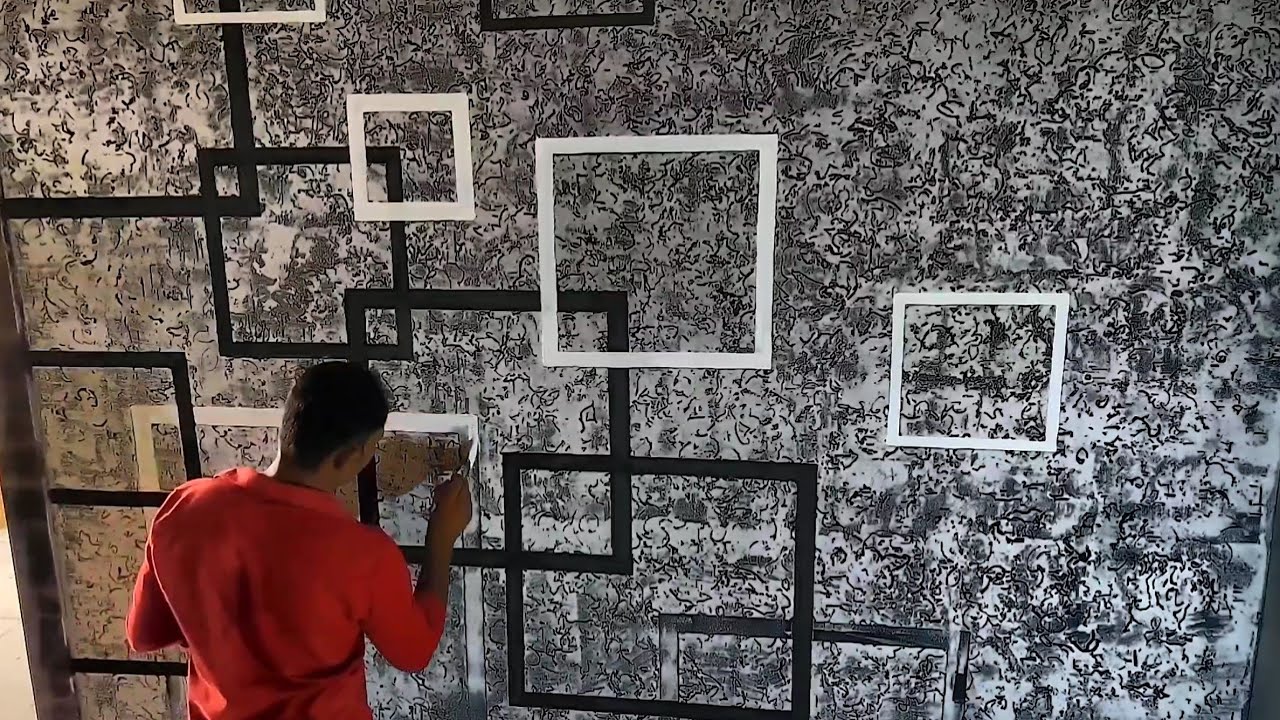 Wall Design Ideas Putty Texture To Decorate Room Masking Tape - Youtube
