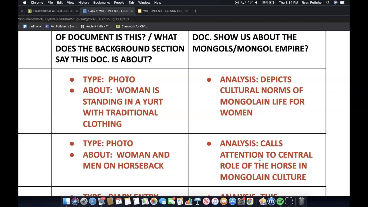 WC - UNIT SIX - LESSON SIX - Mongol Primary Source (Pt I)