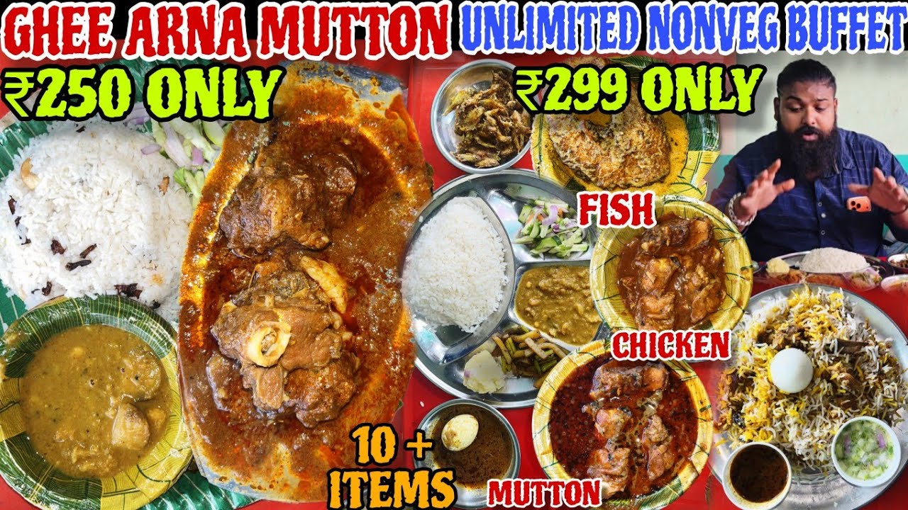 Unlimited Thali For Just ₹299 With Mutton , Chicken , Fish , Egg , Prawns Curry // Pure Desi Dhaba 