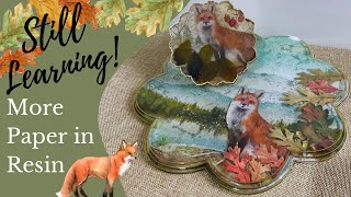 Continuing my PAPER IN RESIN journey. Woodland Resin Tray with @JDictionResin