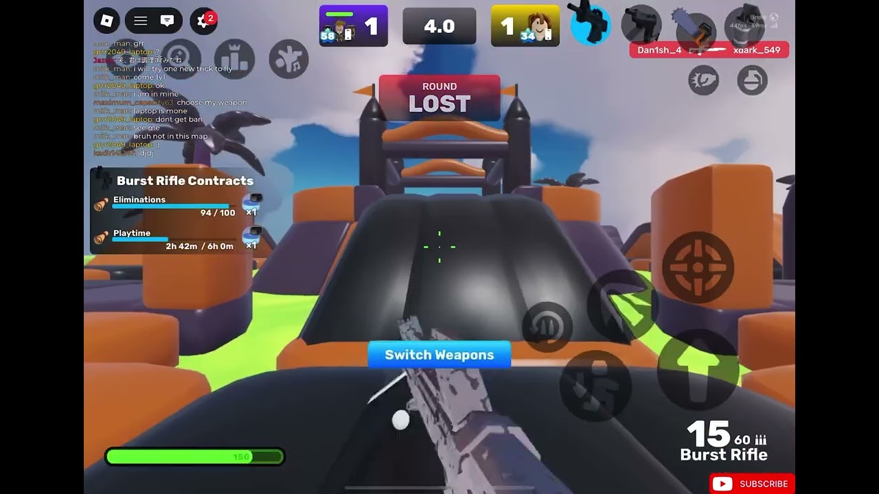 Winning on a noobster with spray and burst rifle | Rivals