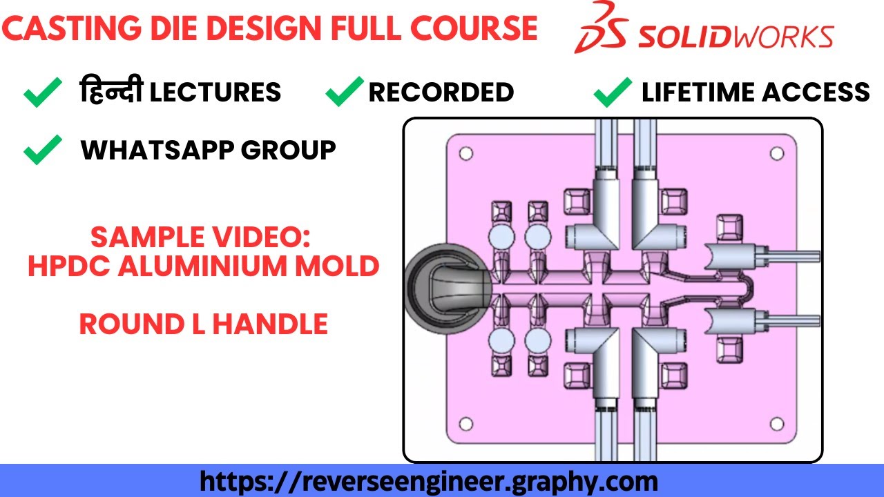HINDI | 370. HPDC Slider Rail Design | Casting Design SolidWorks Course ...
