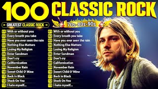 Classic Rock Songs 70s 80s 90s Full Album 🎶 Nirvana, Guns N' Roses, AC/DC, Bon Jovi, Metallica, U2