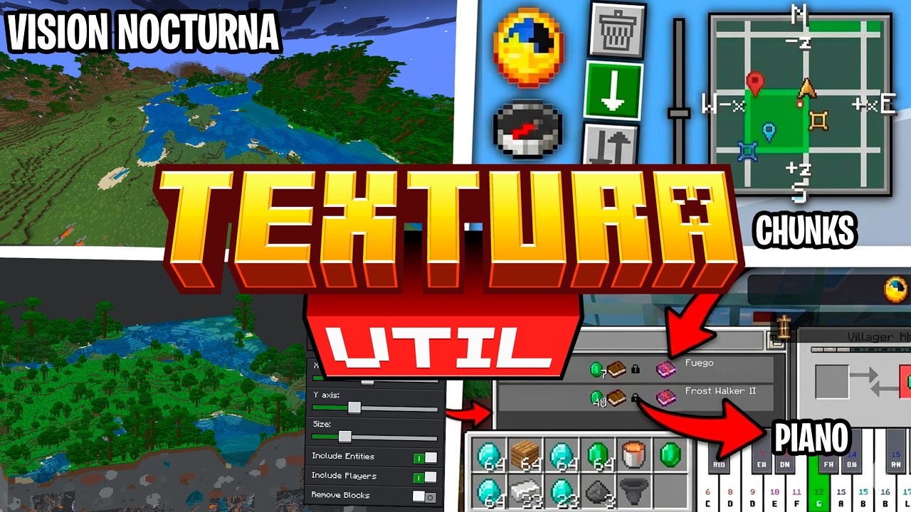 LA MEJOR TEXTURA UTIL de MINECRAFT BEDROCK (26.X) Deesse UI MCPE - YouTube