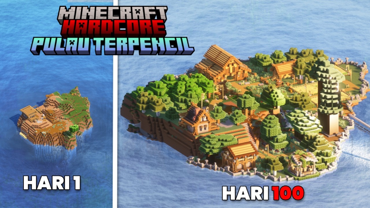 100 Hari Minecraft Pulau Terpencil Harcore