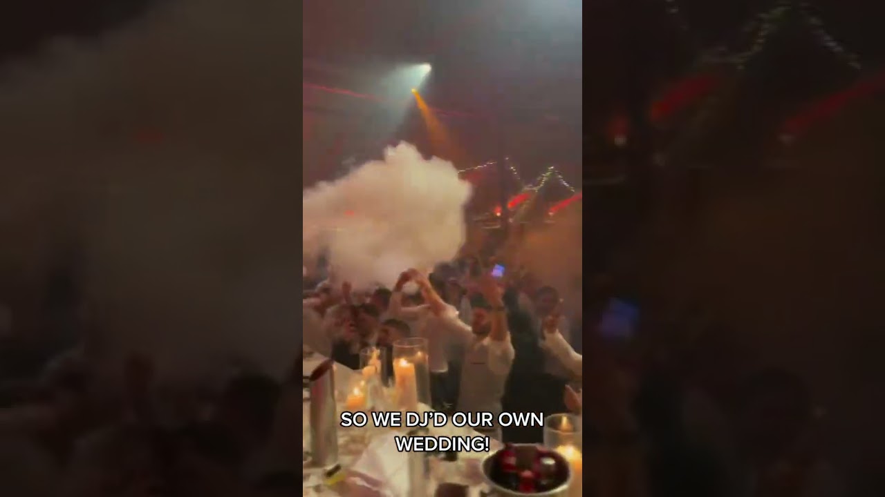 When you can’t find a wedding dj so you play at your own wedding! 😂