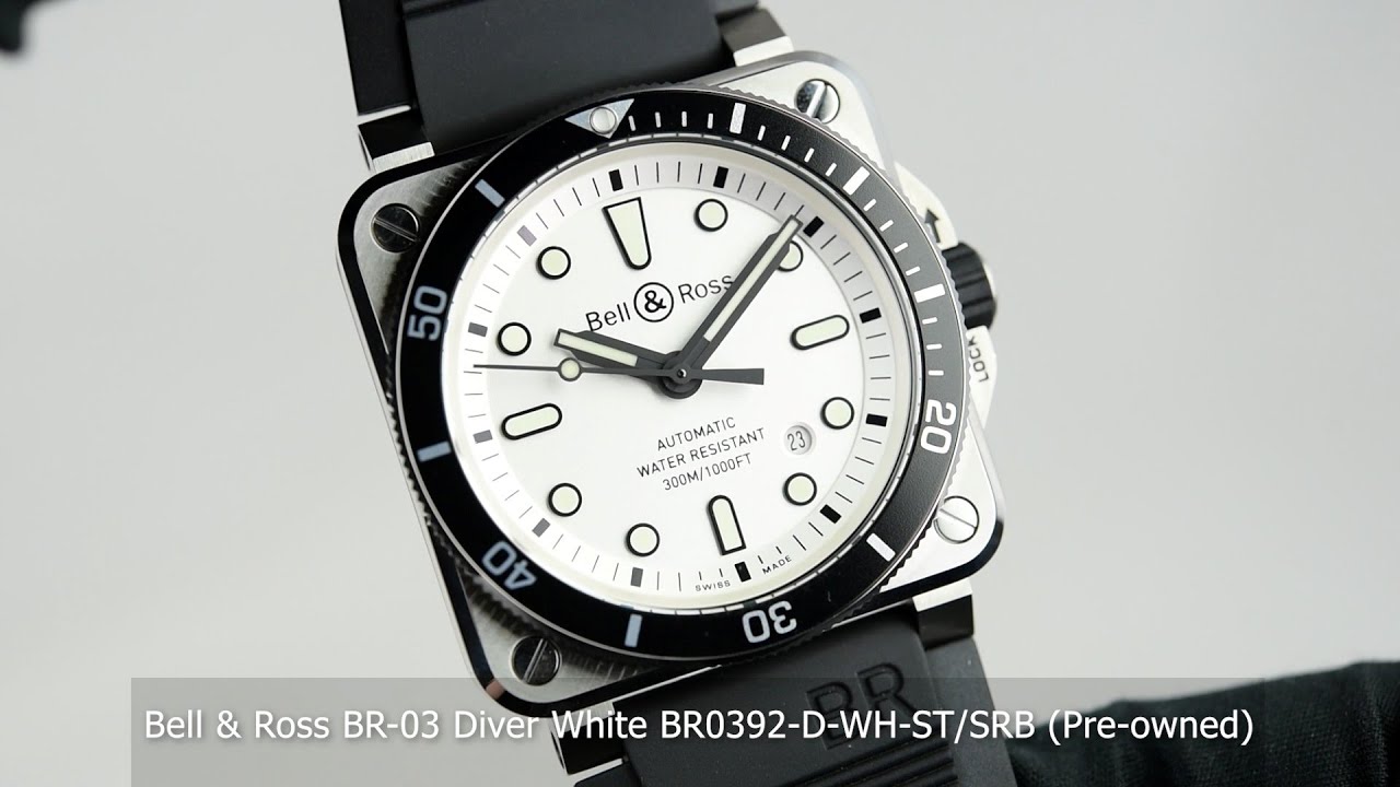 Bell & Ross BR-03 Diver White BR0392-D-WH-ST/SRB (Pre-owned) - YouTube