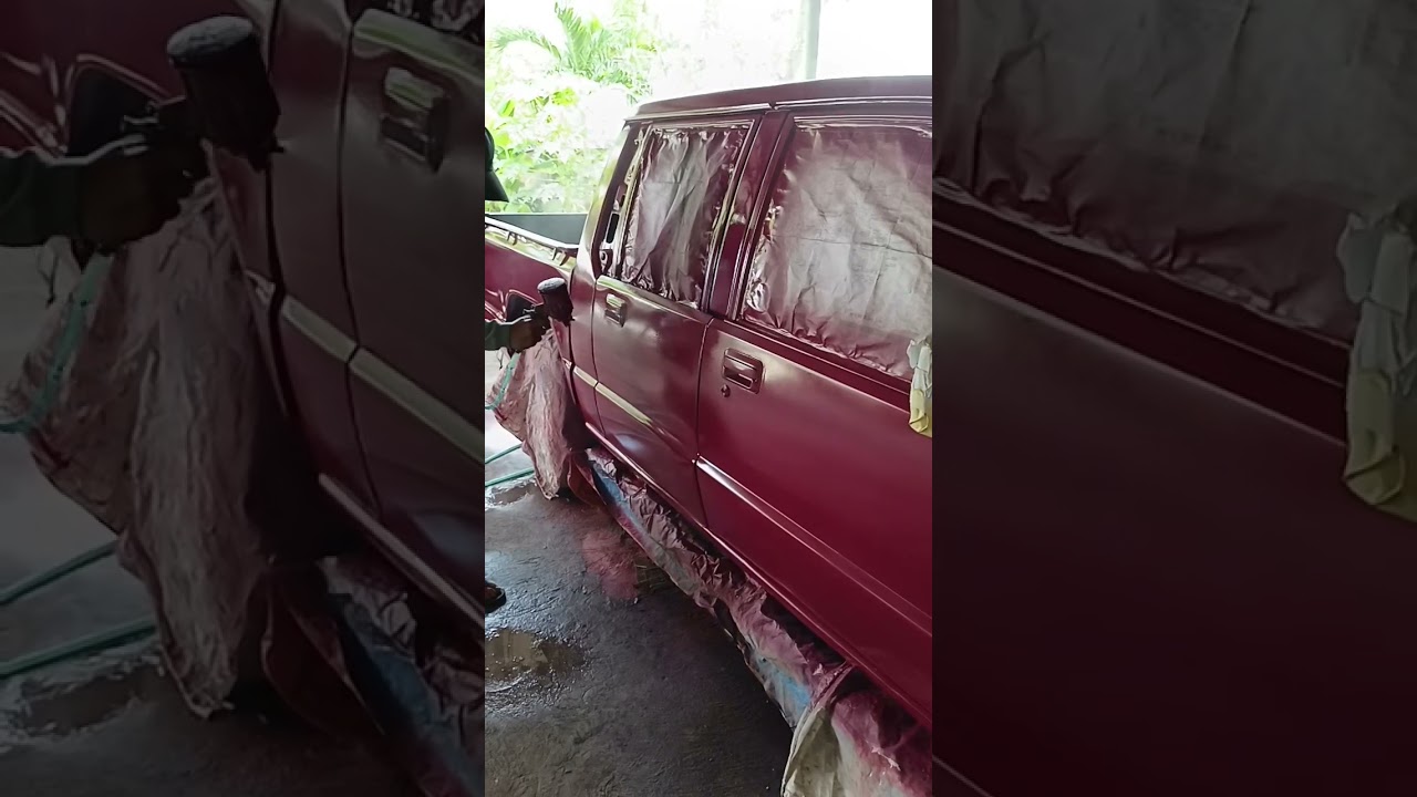 how to spray metallic Red