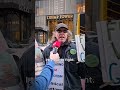 Anti-Trump protester claims Donald Trump is 'a real danger to democracy and to world order'