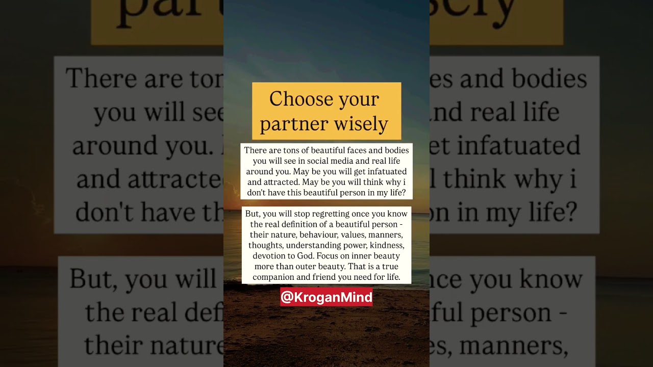 Choose Your Partner Wisely... 