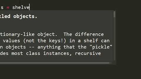 Python database with shelve module
