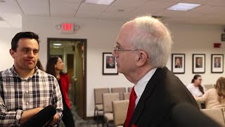 Dr. Jeffrey Gold answers questions from the media after being confirmed as the next University of