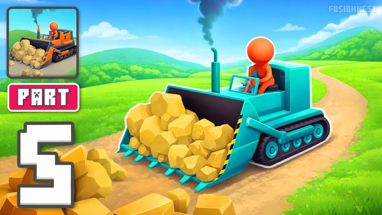 Bulldozer Race - Gameplay Walkthrough Part 5 - Power Through Obstacles (iOS, Android)