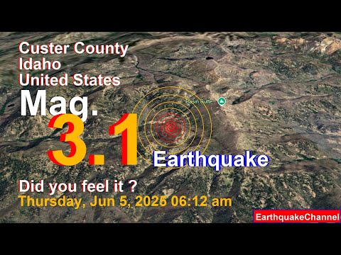 Custer County, 78 mi Northeast of Boise, Ada County, Idaho, United States Earthquake today now