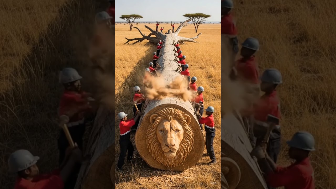 Rescue of GIANT LION Cub from Massive Forest Log 🦁🌲 | Shocking Wilderness Save 