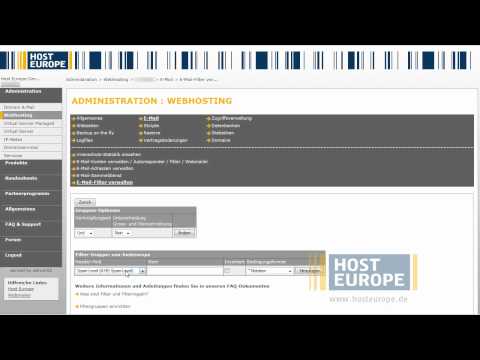 Host Europe Video-FAQ: Einrichtung von Filtergruppen