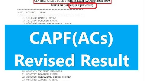 CAPF ACs Revised Result Assistant commandant #ias  #UPSC #civilservices